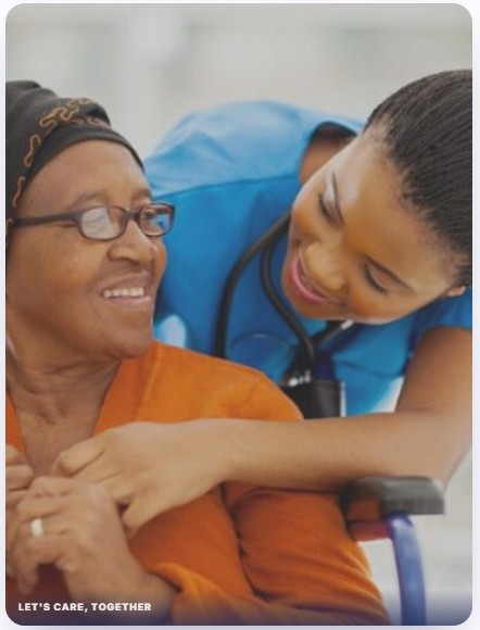 Carer and client sharing a warm moment